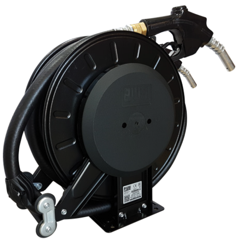 Piusi XL retractable diesel hose reel with 15 m x 25 mm (1 inch