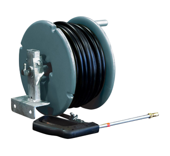 30 metre poly hose reel with side mount steel frame ATHW03X030M10G - Tank Management