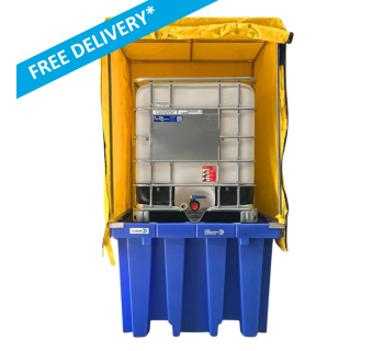 AusBund™ Single IBC Spill Containment Bund with Cover and Frame BUND_POLYAB01C - Tank Management