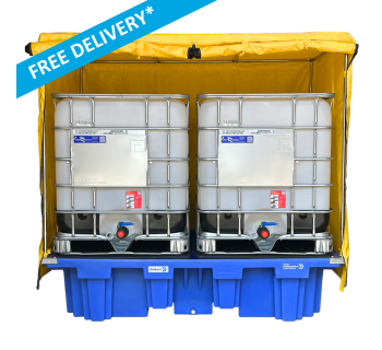 AusBund™ Double IBC Spill Containment Bund with Cover and Frame BUND_POLYAB02C - Tank Management