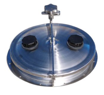 450mm lockable stainless steel hinged lid with breathers, complete with rim & seal  ARLS450VSR - Tank Management