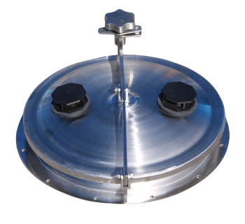 450mm lockable stainless steel hinged lid with breathers, complete with rim & seal  ARLS450VSR - Tank Management