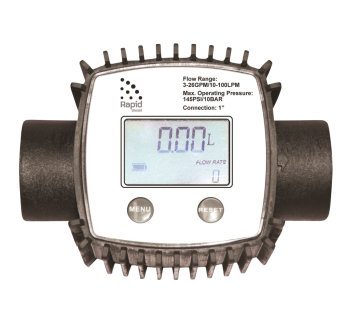 5 digit electronic flow meter (00000L) with 25mm (1") ports  ADFPE25D5 - Tank Management