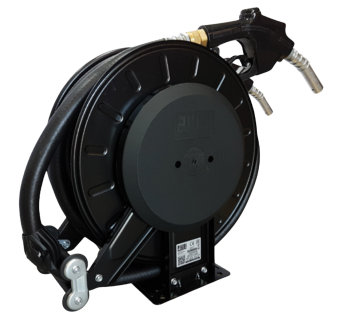 10M x 25mm spring loaded auto rewind diesel hose & reel with 1" auto shut-off nozzle  ADHR010M25 - Tank Management