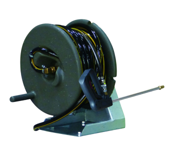 30 metre poly hose reel with base mount steel frame  ATHW03B030M10G - Tank Management