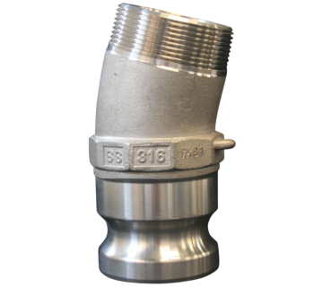 2" 316 Stainless Steel 15° Offset Camlock Adaptor MNPT CAMFN50SS-15 - Tank Management
