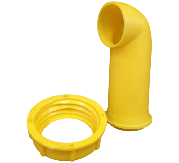 2" 90° Spout with S60 Course Thread Cap SPO90C-Y - Tank Management