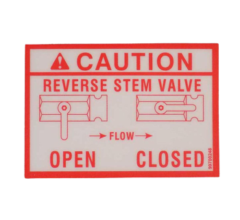 Reverse Stem Valve Decal DEC_SS_REVSTEM - Tank Management
