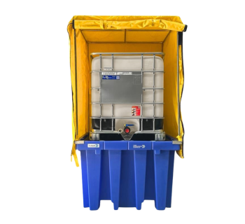 AusBund™ Single IBC Spill Containment Bund with Cover and Frame  BUND_POLYAB01C - Tank Management