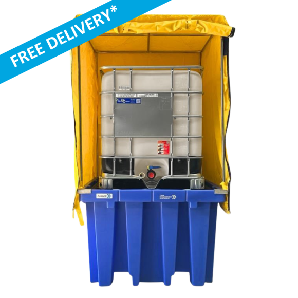 AusBund™ Single IBC Spill Containment Bund with Cover and Frame